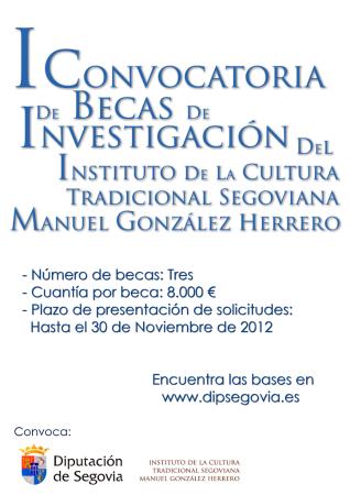 Imagen La Diputación convoca las becas de investigación del instituto de la Cultura Tradicional Segoviana