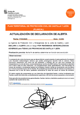 Imagen NOTIFICACIÓN DE DECLARACIÓN DE ALERTA